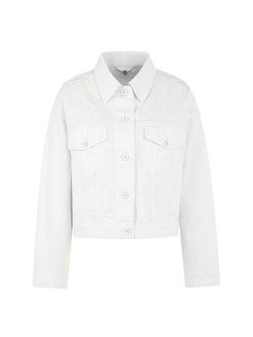 Marc Cain Куртка из денима с цветочной вышивкой