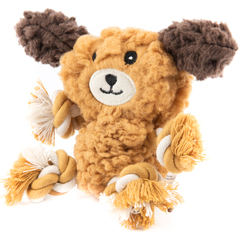 AROMADOG игрушка для собак Собачка с канатами 15 см с пищалкой, рыжая