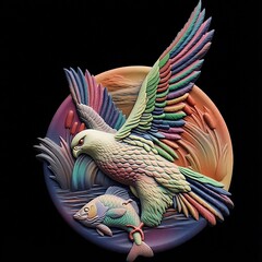 Силиконовый молд Ястреб (медальон) № 0478- м