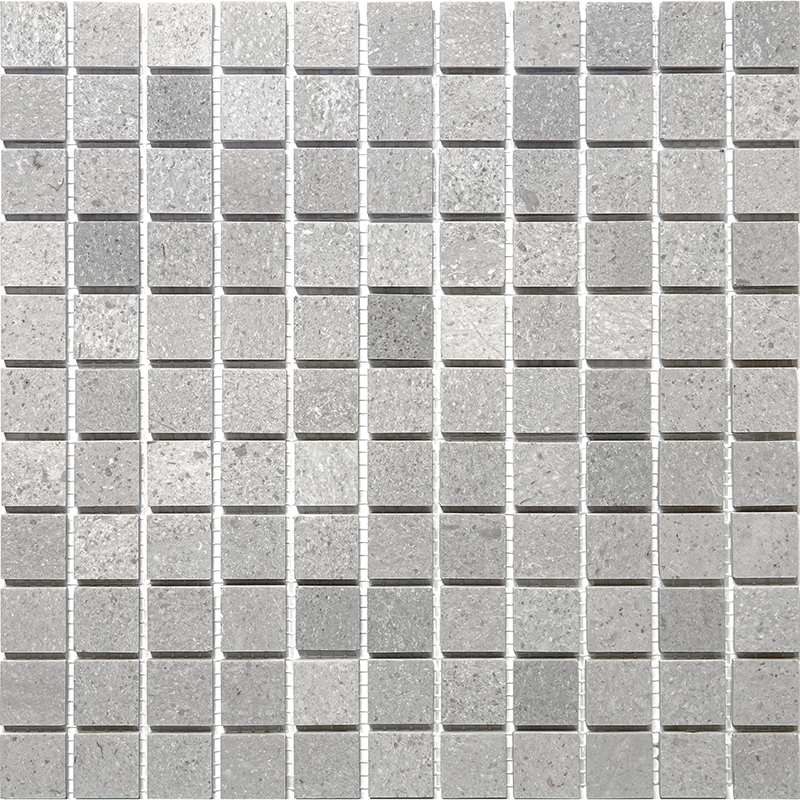 7M079-25P Мраморная мозаика Natural Adriatica серый светлый квадрат глянцевый
