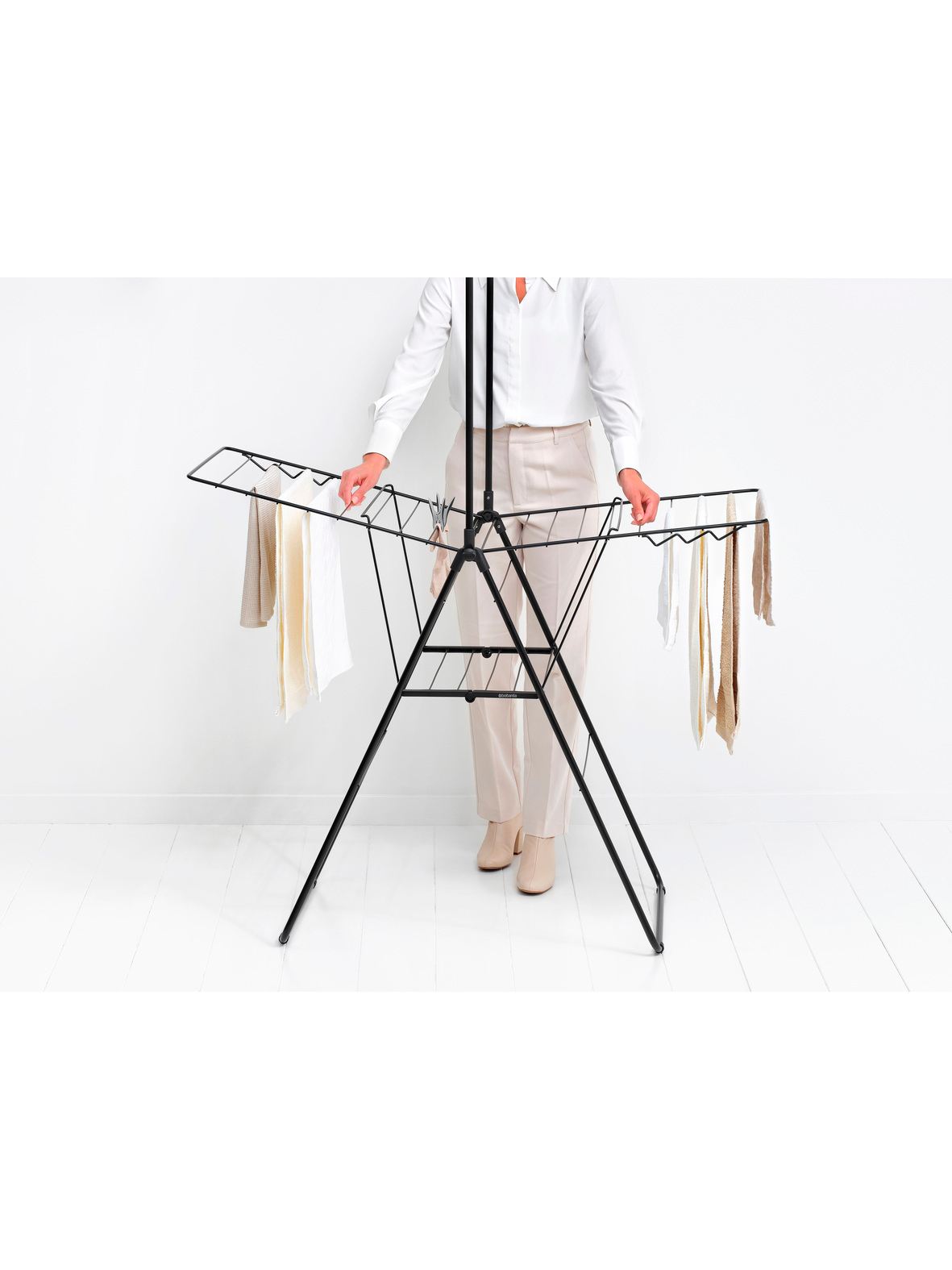 Сушилка напольная с перекладиной HangOn (20 м навески), Черный матовый, арт. 403620 - фото 4