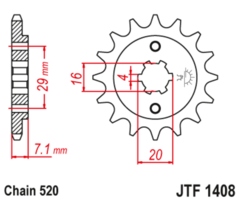 Звезда мотоциклетная JT JTF1408.15
