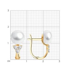 792238 - Серьги из золота с жемчугом и фианитами
