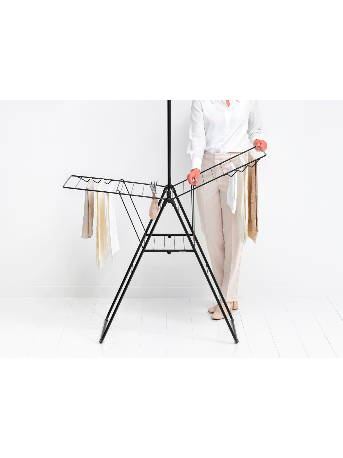 Сушилка напольная с перекладиной HangOn (20 м навески), Черный матовый, арт. 403620 - фото 5