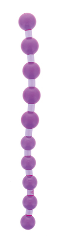 Фиолетовая анальная цепочка JUMBO JELLY THAI BEADS CARDED LAVENDER - 31,8 см. - NMC 110505