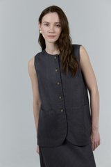 Жилет удлиненный изо льна