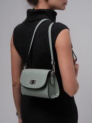 Сумка кожаная на плечо Deboro 31033 серо-зеленый