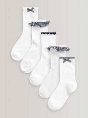 Носки хлопковые школьные для девочки Next A72-390, 5 шт., Белый