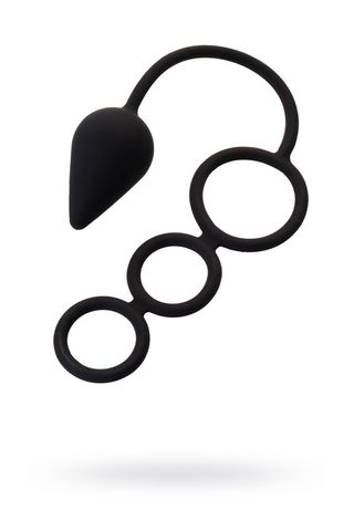 Тройное эрекционное кольцо с анальным хвостом Drop M-size - Erotist Adult Toys 541308