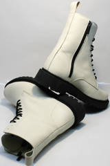 Женские ботинки на шнурках без каблука зимние Ari Andano 740 Milk Black.