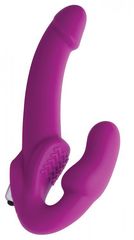 Безремневой вибрострапон Evoke Vibrating Strapless Silicone Strap-on Dildo