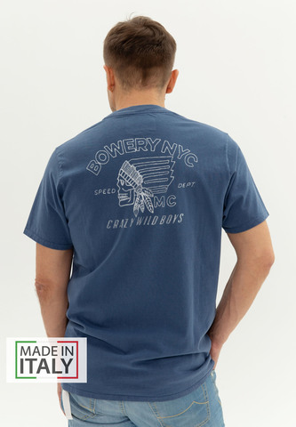 Футболка Bowery NYC "Superior and Crazy Wild Boys" Heavy Natural Blue