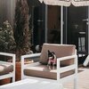 Кресло пластиковое с подушками Siesta Contract Mykonos, белый, светло-коричневый