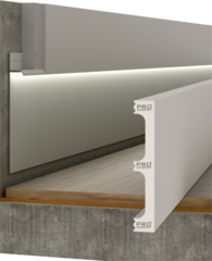 Вставка для плинтуса Pro Design дюрополимер под покраску 2700х80мм