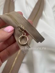 Молния бежевая золото кольцо