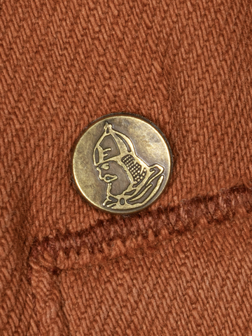 Джинсовая куртка терракотового цвета из премиального хлопка