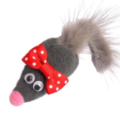 Gosi игрушка для кошек мышь микки с норковым хвостом