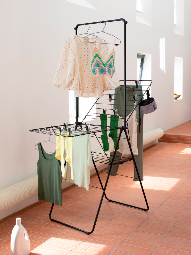 Сушилка напольная с перекладиной HangOn (20 м навески), Черный матовый, арт. 403620 - фото 8