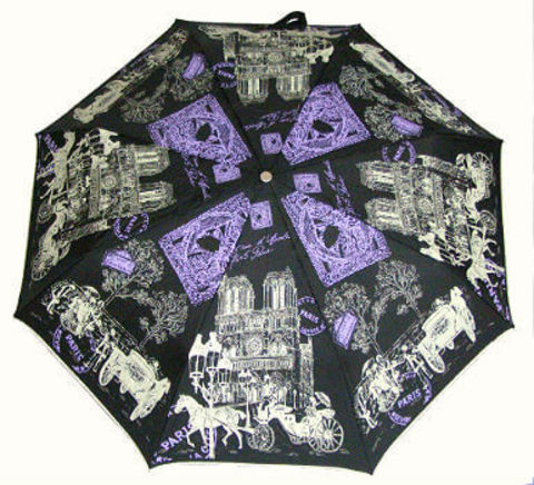 Зонт чёрный складной Guy de Jean 3405-15 Notre Dame