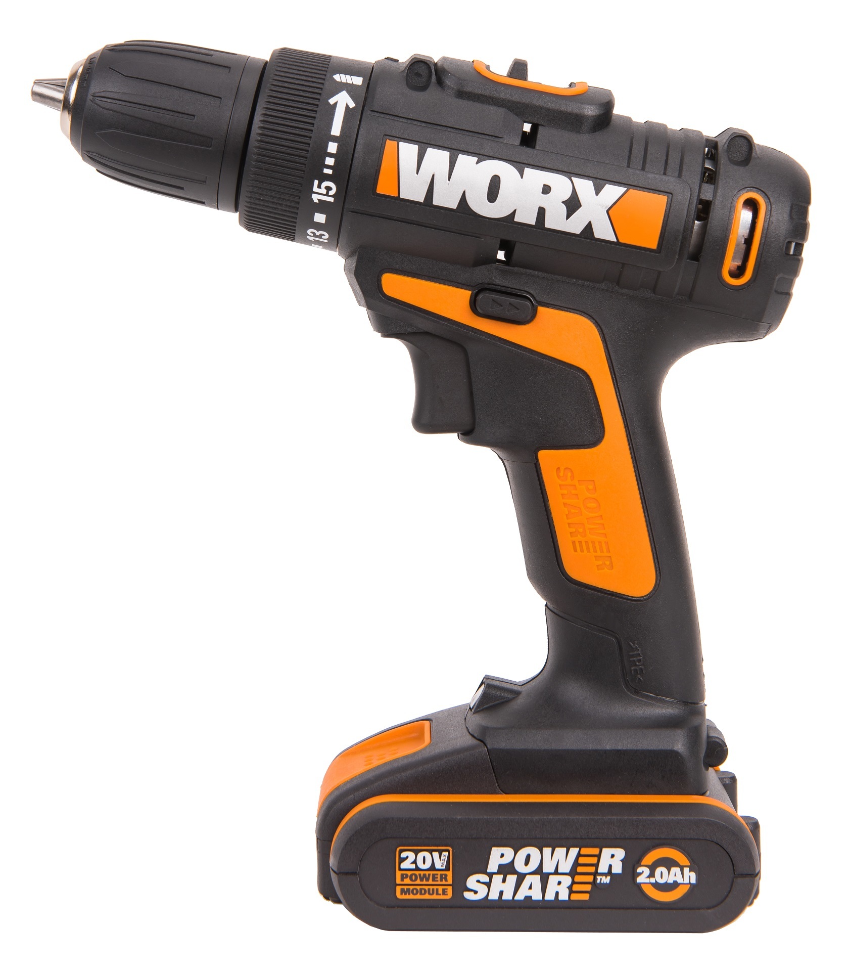 Дрель-шуруповерт аккумуляторная WORX WX101.2, 20В, 2.0Ач x1, ЗУ 2А, кейс