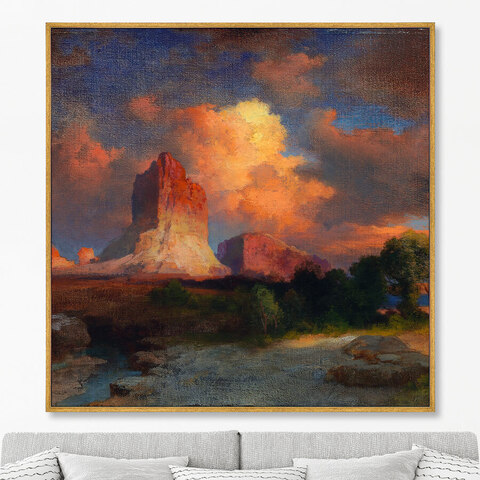 Томас Моран - Репродукция картины на холсте Sunset Cloud, Green River, Wyoming, 1917г.