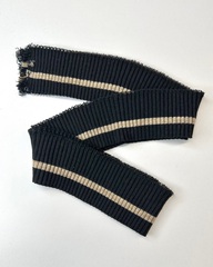 Подвяз из смесовой шерсти , цвет: чёрный с бежевой полосой, размер: 6 х 135 см
