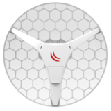 MikroTik LHG 60G (60GHz antenna, 802.11ad wireless, four core 716MHz CPU, 256MB RAM, 1x Gigabit LAN, RouterOS L3, POE, PSU) for use as CPE in Point -to-Multipoint setups for connections up to 800m