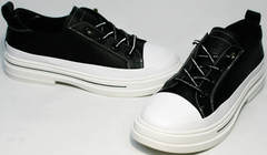 Черно белые кроссовки туфли спортивные женские El Passo sy9002-2 Sport Black-White.
