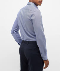 Сорочка мужская Eterna Slim Fit 4002-F170-16 с сине-голубым принтом