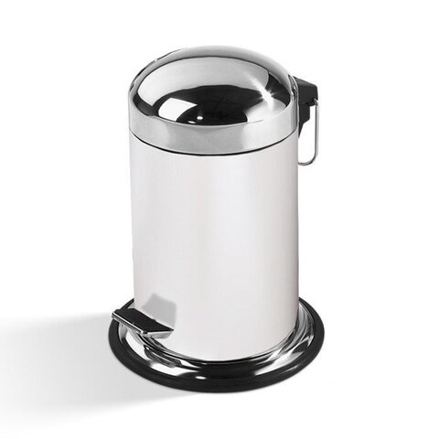 Decor Walther 0608173 Decor Walther TE 30 Ведро 17xh31см, с педалью и крышкой, цвет: белый / сталь полированная