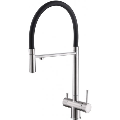 Смеситель ABBER Wasser Kreis AF81141 для кухни с подключением фильтра и выдвижной лейкой, хром