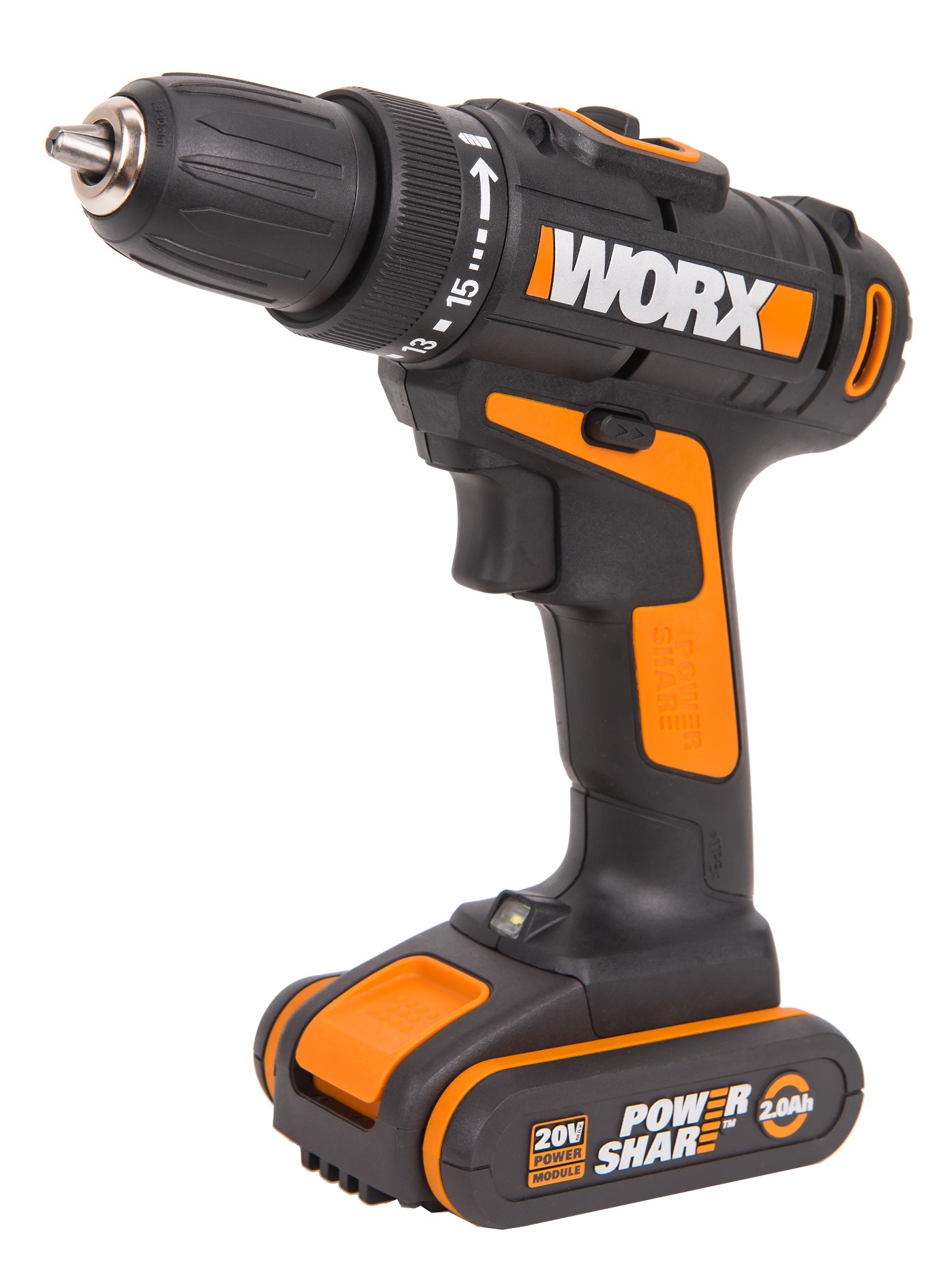 Дрель-шуруповерт аккумуляторная WORX WX101.2, 20В, 2.0Ач x1, ЗУ 2А, кейс