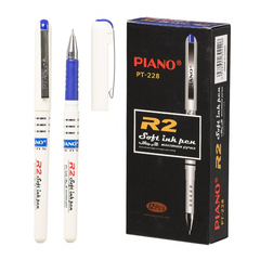 Ручка шариковая, масляная, Piano, синие чернила, серия "R2", белый корпус, 12 шт