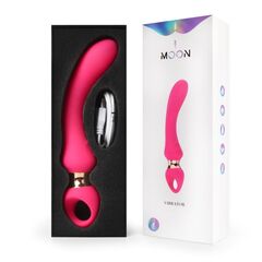 Розовый изогнутый вибромассажер Moon Vibrator - 21,1 см. - 