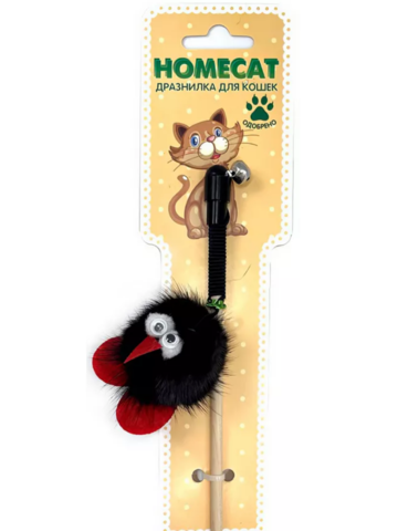 Homecat дразнилка для кошек Птичка из норки на резинке с бубенчиком