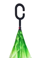 Обратный зонт up brella с зелёным цветком, механика