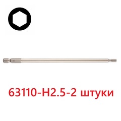 Бита шестигранная HEX 2,5 х110мм S2 2шт SGS 63110-H2.5-2