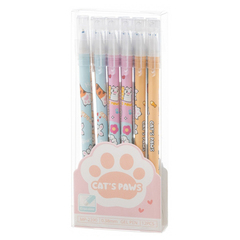 Ручка гелевая, пиши-стирай, Basir, синие чернила, серия "Лапки", разноцветный корпус