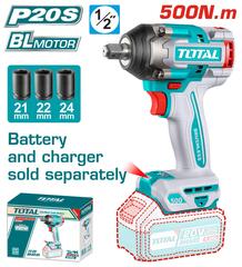 Аккумуляторный ударный гайковерт 20в 500Нм TOTAL TIWLI20501 без акб и зу