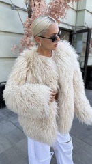 Шуба из ламы «пломбир» 60см