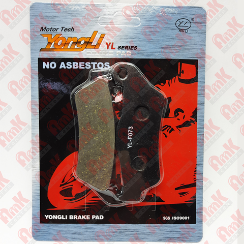 YL-F073 Тормозные колодки дисковые мото YONGLI Organic (FDB2039P)
