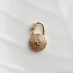 УЦЕНКА!!! Замок карабин в виде замочка 27*16 мм, позолота У114