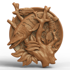 Силиконовый молд Щука (медальон) № 0481