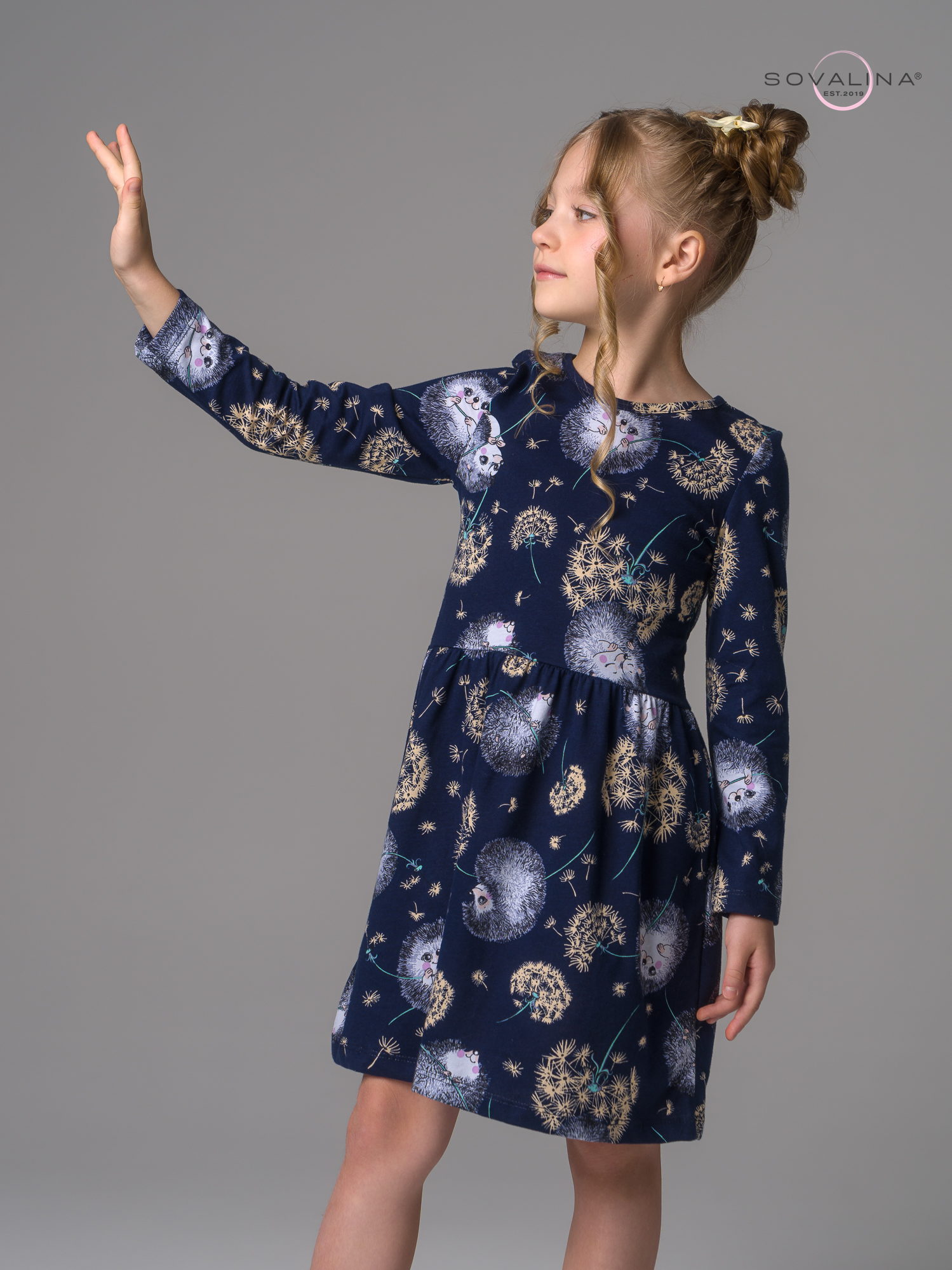 Платье Эля ежик с одуванчиком