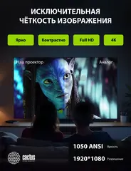 Проектор Cactus CS-H3.SG DLP 16800Lm LS 1050Lm ANSI (1920x1080) 200000:1 ресурс лампы:20000часов 1xUSB typeA 1xHDMI 3.1кг — фото 8
