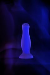 Голубая, светящаяся в темноте анальная втулка Namor Glow - 12,5 см. - 