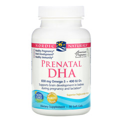 Nordic Naturals, пренатальная ДГК, без добавок, 830 мг, 90 капсул