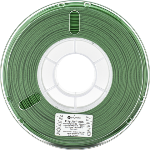 Пластик для 3D-принтера PolyMaker PolyLite ABS, 1.75 мм, 1 кг, Зеленый