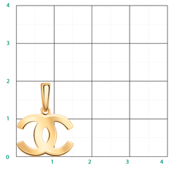 50265  - Подвеска  в форме логотипа из золота 585 пробы