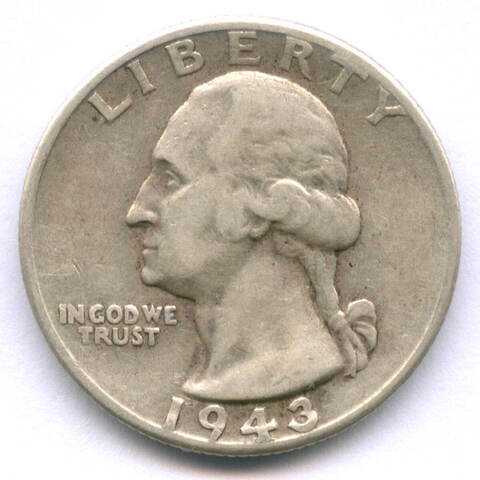 1/4 доллара 1943. США. Серебро VF